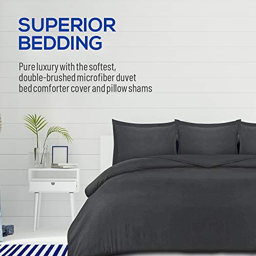 Red Nomad Luxury Duvet Cover & Sham Set, 3 Piece, Full/Queen, Gray