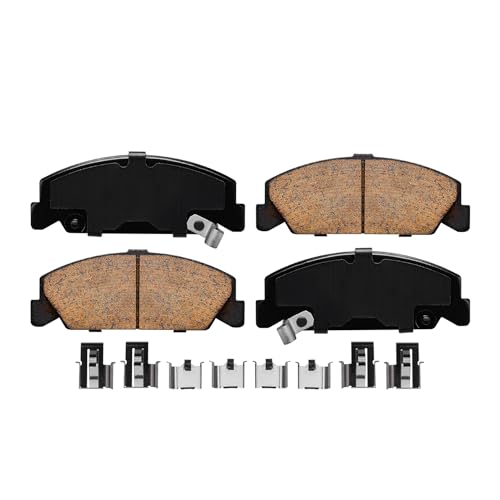 Image of Detroit Axle - Front Brake Pads for 1988-2000 Honda Civic 1984-1985 Accord | 1988-1991 CRX 1993-1997 Civic Del Sol Ceramic Brake Pads w /Hardware Replacement