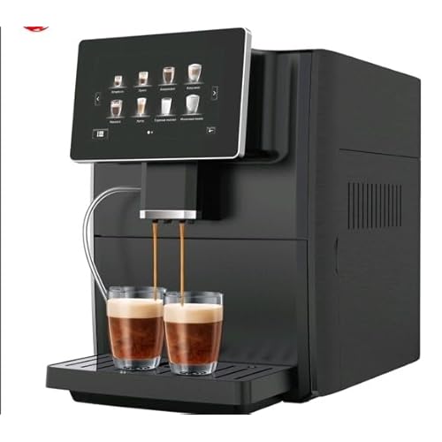 Coffee machine espresso super automatic with perfect combination of AI, very easy to use for homes, hotels, and restaurants., Large, Black, White, Grey