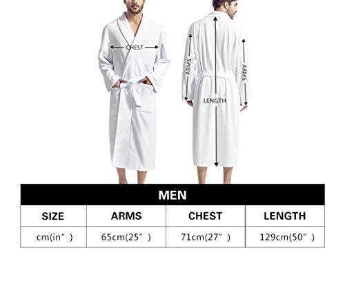 Pzz Beach Men's Long Sleeve Lightweight Cotton Bathrobes, Hawaiian Style Tropical Hibiscus Flower Printed, Bathrobe With Pockets #TOP1