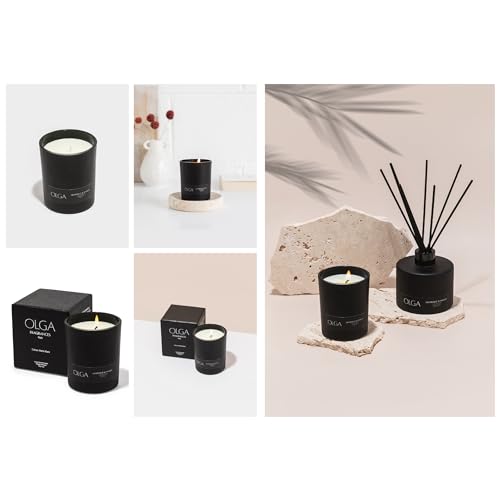 OLGA Scented Candles Gifts for Women - 6oz Grapefruit Mango Black Candle Gift Set Natural Soy Wax - 160g Luxury Matte Black Jar Aromatherapy Candles Long Burning - 45h Strong Clean Burn Candle Sets - Image 8