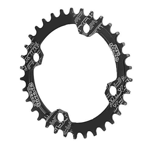 VGEBY Encadenamiento de bicicleta, Bicicleta Estrecho Ancha Encadenamiento Bicicleta 104 BCD 34T Redondo Solo Plato para Bicicleta de Montaña Bicicleta de Carretera (negro)