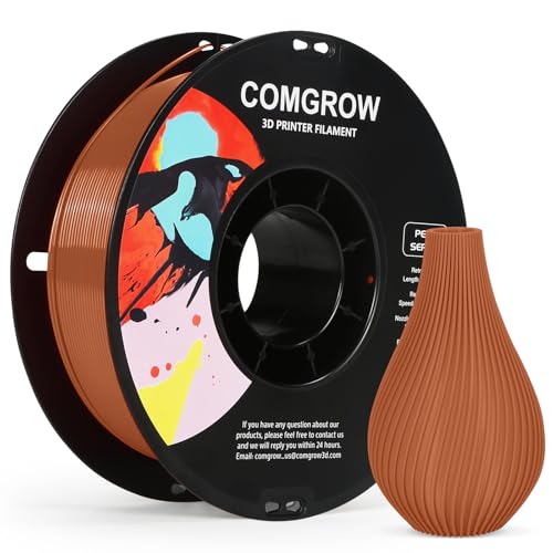 Image of Comgrow PETG 3D Printer Filament 1.75mm, High Precision and Tough 3D Printer Filament 1kg (2.2LBS), Dimensional Accuracy + /- 0.02 mm, Fit Most 3D Printers Brown