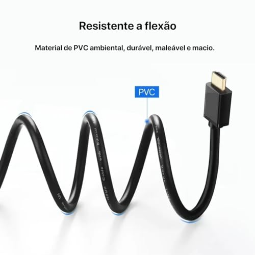 Cabo HDMi 2.0 4k Premium Gold Alta Resolução Blindado Tomate (10 Metros)