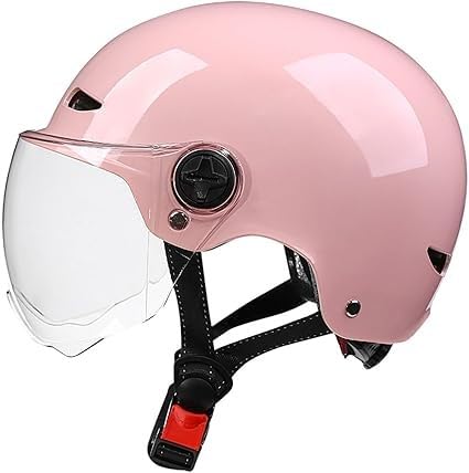 Casco da moto aperto per bambini, casco da scooter omologato ECE con visiera, casco da scooter per ragazzi e ragazze dai 3 ai 12 anni E,51-56CM
