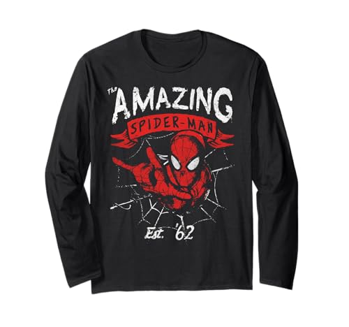 T-shirt Spider-Man Marvel à manches longues pour homme fan de comics