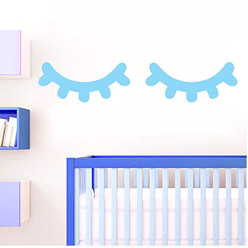 Wociaosmd-Wall sticker, Eyelash Home Decor Wall Sticker Decal Bedroom Vinyl Art Mural Decals (Light Blue)