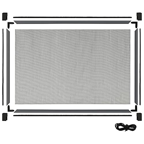 Moustiquaire extensible anthracite 75-143x50cm en alu - 6