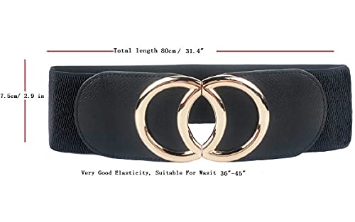 Swtddy Women's Elastic Wide Stretchy Waist Cinch Belt Waistband For Dresses4