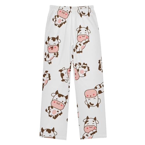 Beautiful Cow Boys Pants Boys Athletic Pants Long Pant for Boywith Pockets Wide-Leg Size 6-14Y