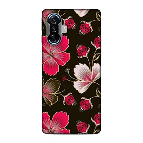Image of Printed Mobile Back Hard Case Cover for Xiaomi Poco F3 GT | Flowers, Floral, Pink Flowers, Leaves-2198