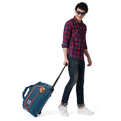 Image of Stony Brook by Nasher Miles Sunset Polyester Cabin Small 52 cm Teal Wheel Duffel Bag for Travel | Duffle Bag with Trolley