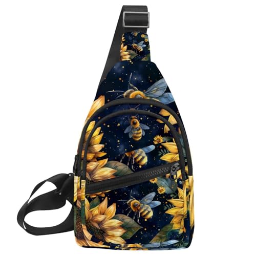 Sac banane imprimé tournesols pour voyage et randonnée