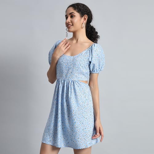 Image of Mehrang Fashion Western Dress || Stretchable Solid Sleeveles Frill Dress for Women || Western Dresses for Women || Dress for Women|| Summer Short Dresses for Women