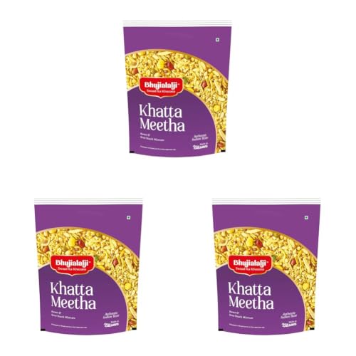 Image of Bhujialalji Khatta Meetha (pack of 3) 1kg | Namkeen Snacks Tasty & Crunchy Tea-time Namkeen | All time favourite indian snacks /Namkeen | Ready to eat | Crsipy & Light snacks.