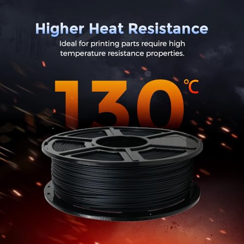Image of FLASHFORGE Carbon Fiber PETG Filament 1.75mm, Carbon Fiber PETG 3D Printer Filament, 1KG Spool Dimensional Accuracy + /- 0.02mm, Lightweight & Heat-Resistant & Moisture Free (Black)
