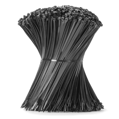Armpow 12 Inch Black Zip Tie 5000 PCS, 60 Lbs - Small to Medium Zip Tie, Nylon PA66 UV Resistant Cable Tie Heavy Duty for Indoor and Outdoor Use - Ideal for bundling and securing objects
