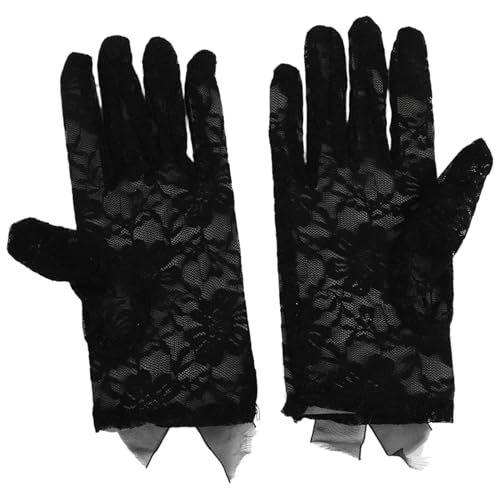 TiaoBug Women Short Lace Glove Wedding Bridal Gloves for Prom Evening Dinner Tea Party2