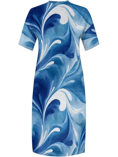 Image of PinkPatty Women's Plus Size Short Sleeve Maxi Dress Casual Loose V Neck Long Dress with Pockets