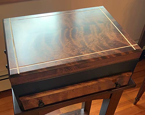 Flaming Amish Birch, One Drawer Flatware Chest with Black Maple - Thumbnail 3