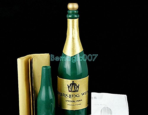 Bouteille de Champagne en Latex Vert Rétractable et Pliable pour Illusionniste