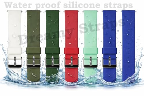 Image of DREAMY DESIGNS 18mm Soft Silicone Waterproof Breathable Watch Strap Metal Buckle Replacement for Men & Women - PACK OF 1 (WHITE)