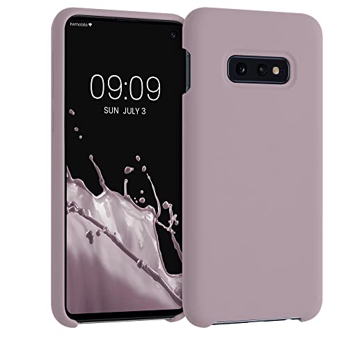 kwmobile Case for Samsung Galaxy S10e Case - Soft Cover - Shockproof Silicone - Wireless Charging Purple Cloud
