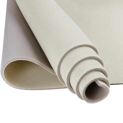 SBWLKJ Headliner Fabric 60' Wide by 48' with Foam Backing Car Roof Upholstery Fabric, Repair Headliner Material Flat Knit Fabric for Auto RV Boat Home Replacement DIY, Cream, Mesh Type