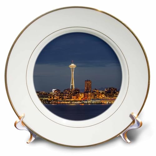 Plato de porcelana 3dRose de 20,3 cm con acabado premium brillante para coleccion