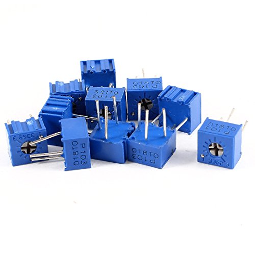 uxcell 10Pcs 3326W-103 10K ohm High Precision Variable Resistor Potentiometer