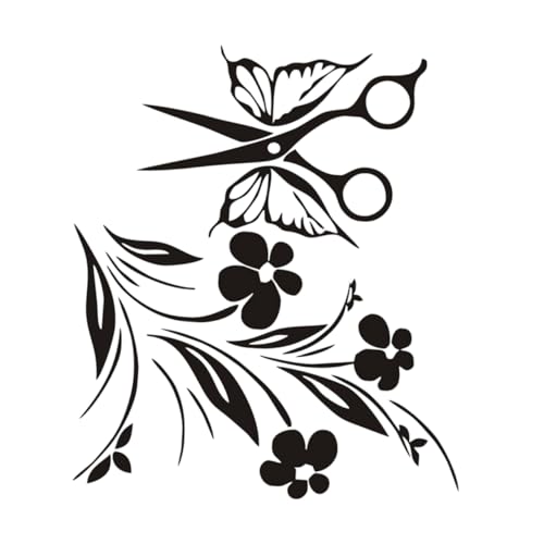 Artibetter 1pezzi Adesivo Per Parrucchieri Decorazione Per e Negozi Facile Applicare Su Vetrine e Piastrelle Design Scissor Wall Decal Rimuovibile Residui