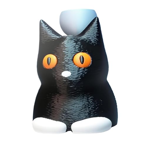 Figurine chat noir rotative imprimée en 3D statuette relaxante anti-stress