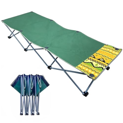 Puff Letto Singolo Portatile con Borsa Portaoggetti, Letto a Scomparsa di Grandi Dimensioni per Adulti, Lettini da Campeggio Extra Larghi e Resistenti da 24,8'', 550 Libbre