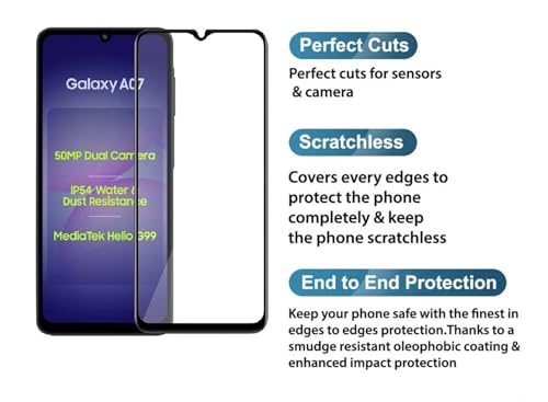 Image of HD Tempered Glass Screen Protector Compatible for Samsung Galaxy A07 5G with Edge to Edge coverage and Easy Installation kit