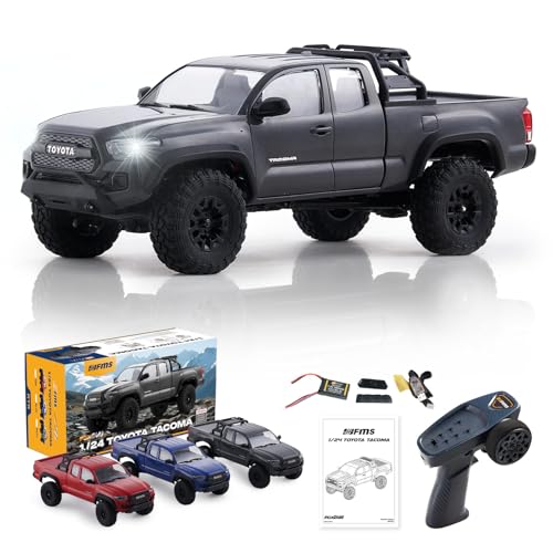 BEEZRC FMS 1/24 RC�N���[���[ FCX24M �^�R�} ABS�n�[�h�{�f�B 4WD �I�t���[�h RC���b�N�g���b�N 2���g�����X�~�b�V���� ��O���[�h �����[�g�R���g���[���J�[ ��l�p RTR �O���[