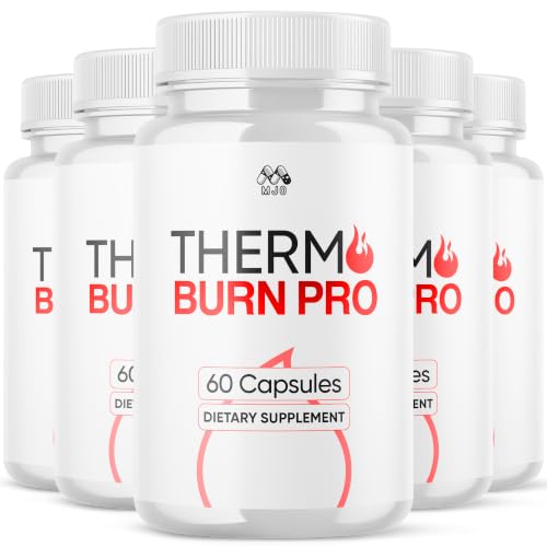 (5 Pack) Thermo Burn Pro Capsules Official Thermoburn Pro Pills with Natural Ingredients Maximum Strength ThermoburnPro with Premium Vitamins Supporting Wellness & Health Naturally (300 Capsules)