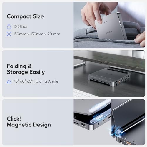 Image of USB C Hub for iPad Pro, Docking Station for iPadM4, 4K@60Hz HDMI, 100W PD Aluminum Hub with SSD Enclosure, Stand Dock for i-Pad Mini 6th Gen, No Support Lightning Port