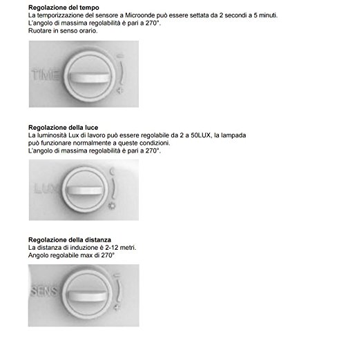 MKC Lampada a LED 3200K con Sensore Microonde Ip65...
