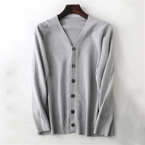 Men's Cardigan Sweater Long Sleeve V-Neck Thin Loose Solid Button Down Casual Cardigan Sweater2