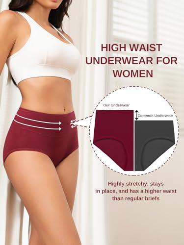 Cotton Underwear for Women High Waisted Full Coverage Briefs Soft Ladies Panties 5 Pack3