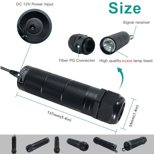 Image of AKEPO 6W Fiber Optic Engine Driver Replacement, RGBW Lamp Beads + Music Activated + APP Control + 28-Key Remote Control for Car Headliner Star Home Star Ceiling Kit