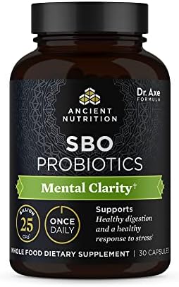 Ancient Nutrition Probiotics for Mental Clarity, Once Daily Probiotics 30Ct, Helps Promote Mental Clarity and Concentration, Supports Healthy Energy and More Restful Sleep, 25 Billion CFUs*