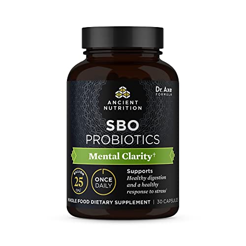 Ancient Nutrition Probiotics for Mental Clarity, Once Daily Probiotics 30Ct, Helps Promote Mental Clarity and Concentration, Supports Healthy Energy and More Restful Sleep, 25 Billion CFUs*