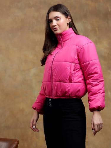Image of KOTTY Women's Cozy, Durable, and Effortlessly Chic Winter Puffer Jacket(Pink,XL)