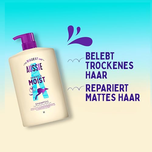 Aussie Miracle Moist Shampoo 1000ml für Brüchigem und Trockenem Haar – Ansicht 2