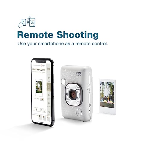 Image of Fujifilm Instax Mini Liplay Hybrid Instant Camera Elite Box Stone White, Compact
