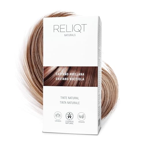 RELIQT Naturals – Tinta capelli polvere vegetale Marrone Nocciola naturale & permanente 100 g – Colorante copertura completa capelli grigi & splendore sano – Tintura cosmetici naturali senza additivi