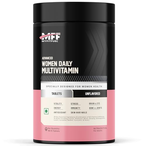 Image of MyFitFuel Advance Women Daily Multivitamin (37 Herbs, Vitamins & Minerals) For Skin, Hair & Nails, Bones, Strength, Immunity, Focus, Antioxidants & more (180 Tablets)