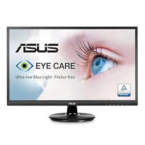 ASUS 23.8” Full HD Computer Monitor, 1080p, HDMI, VGA, Eye Care, 178° Wide Viewing Angle – VA249HE, Black