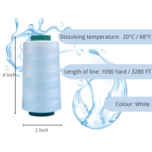 Hilo soluble en agua para costura de 3280 pies miniatura 2